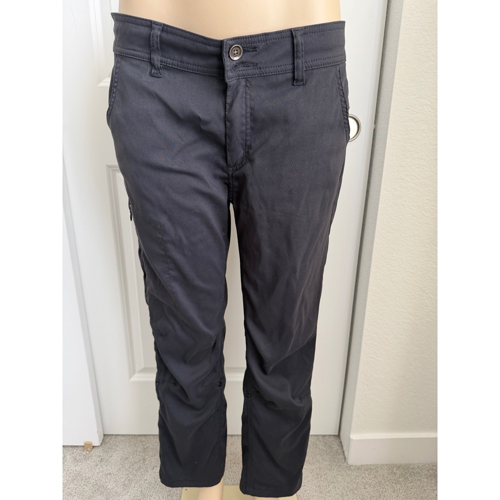 Prana Halle Roll Up Hiking Pants Women 12 Regular Black Stretch Zion